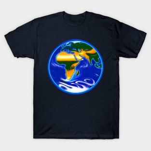 Planet Earth Cartoon Sketch (MD23ERD003) T-Shirt